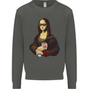 Kebab Mona Lisa Funny Food Kids Sweatshirt Jumper Storm Grey