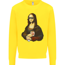 Kebab Mona Lisa Funny Food Kids Sweatshirt Jumper Yellow