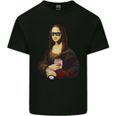 Kebab Mona Lisa Funny Food Kids T-Shirt Childrens Black
