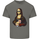 Kebab Mona Lisa Funny Food Kids T-Shirt Childrens Charcoal
