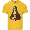 Kebab Mona Lisa Funny Food Kids T-Shirt Childrens Yellow
