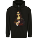 Kebab Mona Lisa Funny Food Mens 80% Cotton Hoodie Black