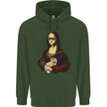 Kebab Mona Lisa Funny Food Mens 80% Cotton Hoodie Forest Green