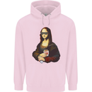 Kebab Mona Lisa Funny Food Mens 80% Cotton Hoodie Light Pink