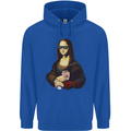 Kebab Mona Lisa Funny Food Mens 80% Cotton Hoodie Royal Blue