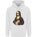 Kebab Mona Lisa Funny Food Mens 80% Cotton Hoodie White