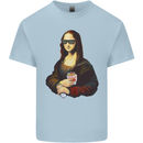Kebab Mona Lisa Funny Food Mens Cotton T-Shirt Tee Top Light Blue