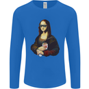 Kebab Mona Lisa Funny Food Mens Long Sleeve T-Shirt Royal Blue
