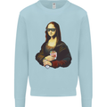 Kebab Mona Lisa Funny Food Mens Sweatshirt Jumper Light Blue