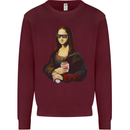 Kebab Mona Lisa Funny Food Mens Sweatshirt Jumper Maroon