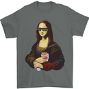 Kebab Mona Lisa Funny Food Mens T-Shirt 100% Cotton Charcoal