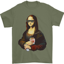 Kebab Mona Lisa Funny Food Mens T-Shirt 100% Cotton Military Green