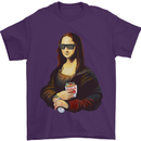 Kebab Mona Lisa Funny Food Mens T-Shirt 100% Cotton Purple