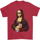 Kebab Mona Lisa Funny Food Mens T-Shirt 100% Cotton Red