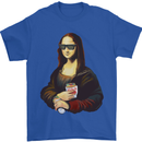 Kebab Mona Lisa Funny Food Mens T-Shirt 100% Cotton Royal Blue