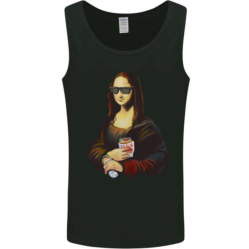 Kebab Mona Lisa Funny Food Mens Vest Tank Top Black