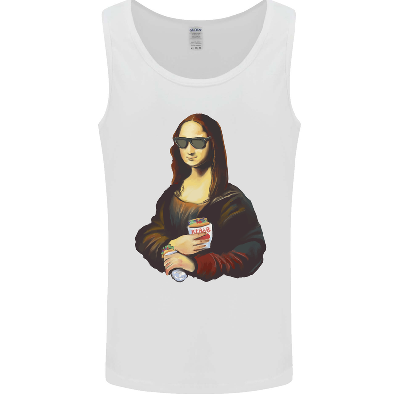 Kebab Mona Lisa Funny Food Mens Vest Tank Top White