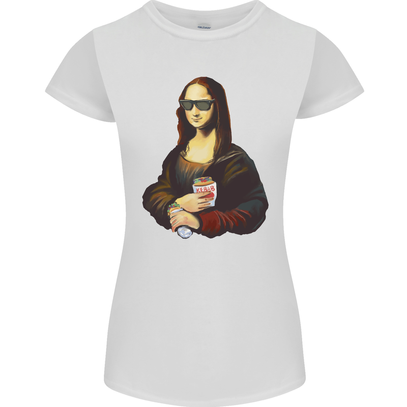 Kebab Mona Lisa Funny Food Womens Petite Cut T-Shirt White