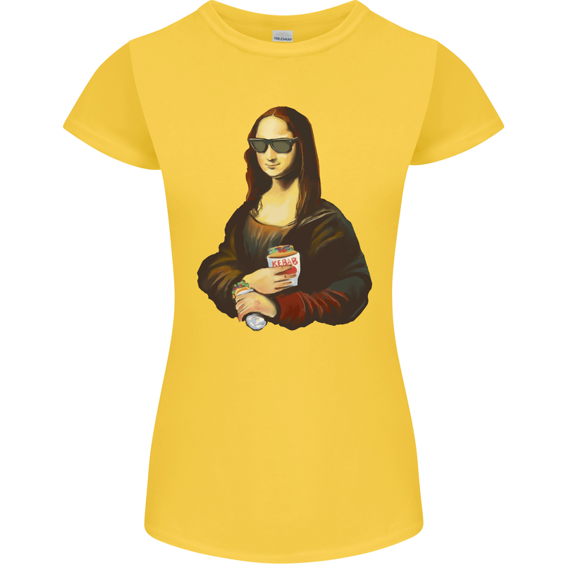 Kebab Mona Lisa Funny Food Womens Petite Cut T-Shirt Yellow