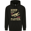 Keep Calm Funny Scuba Diving Shark Diver Swim Childrens Kids Hoodie Black