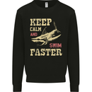 Keep Calm Funny Scuba Diving Shark Diver Swim Mens Sweatshirt Jumper Black