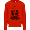 Keep Calm & Make Some Noise Rock n Roll Kids Sweatshirt Jumper Bright Red