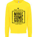 Keep Calm & Make Some Noise Rock n Roll Kids Sweatshirt Jumper Yellow