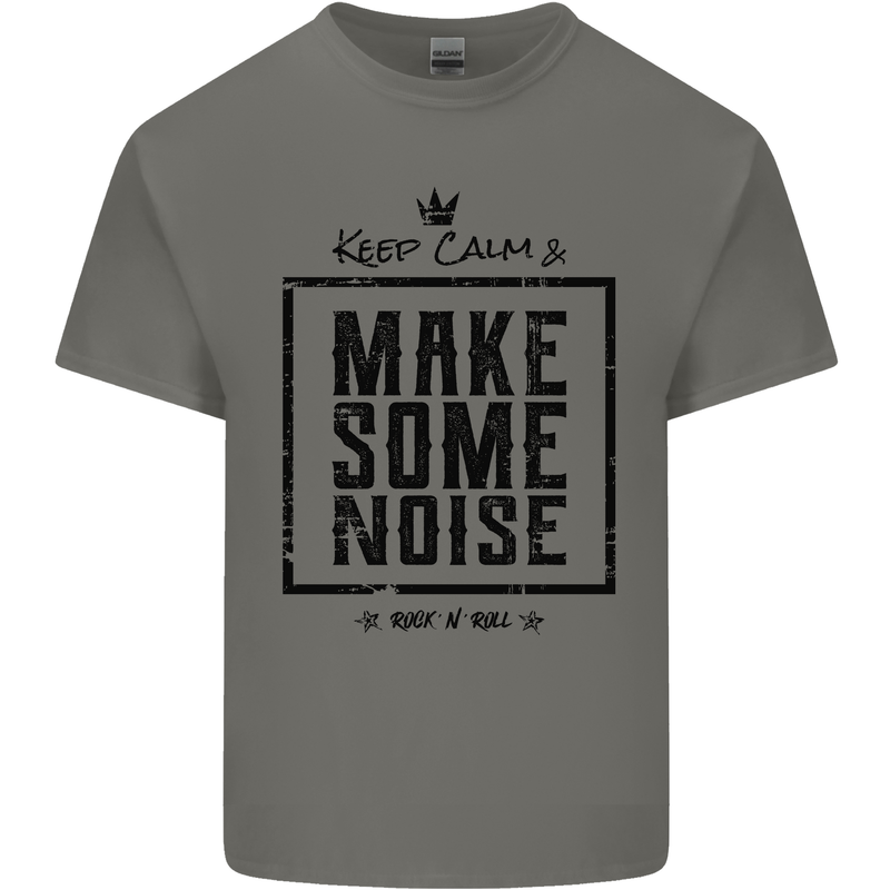 Keep Calm & Make Some Noise Rock n Roll Kids T-Shirt Childrens Charcoal