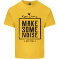 Keep Calm & Make Some Noise Rock n Roll Kids T-Shirt Childrens Yellow