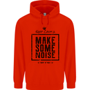 Keep Calm & Make Some Noise Rock n Roll Mens 80% Cotton Hoodie Bright Red