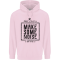 Keep Calm & Make Some Noise Rock n Roll Mens 80% Cotton Hoodie Light Pink