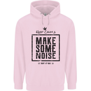 Keep Calm & Make Some Noise Rock n Roll Mens 80% Cotton Hoodie Light Pink