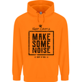 Keep Calm & Make Some Noise Rock n Roll Mens 80% Cotton Hoodie Orange