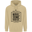 Keep Calm & Make Some Noise Rock n Roll Mens 80% Cotton Hoodie Sand