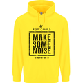 Keep Calm & Make Some Noise Rock n Roll Mens 80% Cotton Hoodie Yellow