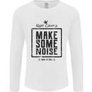 Keep Calm & Make Some Noise Rock n Roll Mens Long Sleeve T-Shirt White