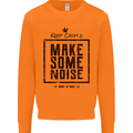 Keep Calm & Make Some Noise Rock n Roll Mens Sweatshirt Jumper Orange