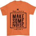 Keep Calm & Make Some Noise Rock n Roll Mens T-Shirt 100% Cotton Orange