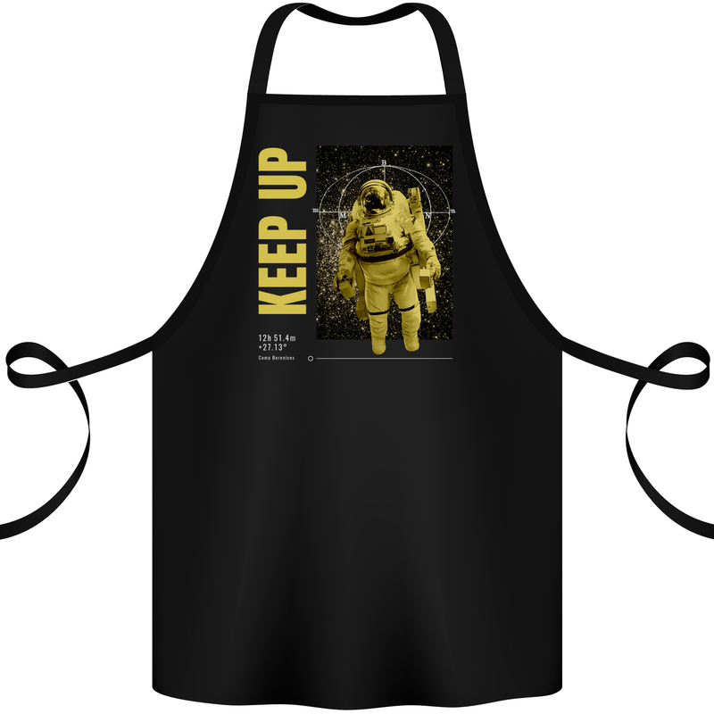 Keep Up Astronaut Spaceman Cotton Apron 100% Organic Black