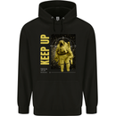 Keep Up Astronaut Spaceman Mens 80% Cotton Hoodie Black
