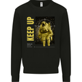 Keep Up Astronaut Spaceman Mens Sweatshirt Jumper Black