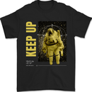 Keep Up Astronaut Spaceman Mens T-Shirt 100% Cotton Black