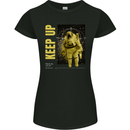 Keep Up Astronaut Spaceman Womens Petite Cut T-Shirt Black