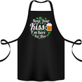 Keep Your Kiss Funny St Patricks Day Beer Cotton Apron 100% Organic Black