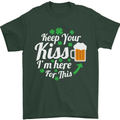 Keep Your Kiss Funny St Patricks Day Beer Mens T-Shirt 100% Cotton Forest Green