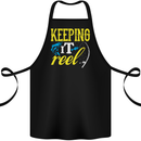 Keeping it Reel Funny Fishing Fisherman Cotton Apron 100% Organic Black