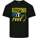 Keeping it Reel Funny Fishing Fisherman Kids T-Shirt Childrens Black