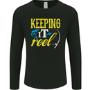 Keeping it Reel Funny Fishing Fisherman Mens Long Sleeve T-Shirt Black
