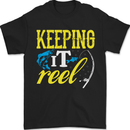 Keeping it Reel Funny Fishing Fisherman Mens T-Shirt 100% Cotton Black
