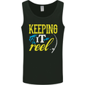 Keeping it Reel Funny Fishing Fisherman Mens Vest Tank Top Black